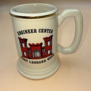 US Army ENGINEERS CENTERWhite Ceramic Coffee/Tea Mug FORT LEONARD SANTA CRUZ USA
